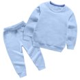 thumbnail image 5 of WAVSUF Boys Girls Sweatshirt Sets 2 Piece Elastic Waist Long Sleeve Top and Jogger Pants Spring Daily Outfits Blue 10-12, 5 of 5