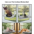 thumbnail image 3 of Family Safe Cordless Portable Foldable Cat Window Perch Hammock with Metal Frame, Strong Suction Cups, and 2 Fabric Covers for Indoor Cats - Multiple Sizes!, 3 of 8