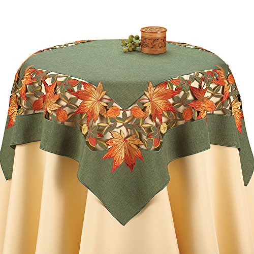 Elegant Fall Table Linens Green Square