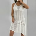 thumbnail image 2 of Nfurl Women's Beach Cover up Dresses Elegant Hollow Out Sleeveless Swimsuit Coverups Casual Summer Vacation Swimwear Crochet Cover ups White L, 2 of 8