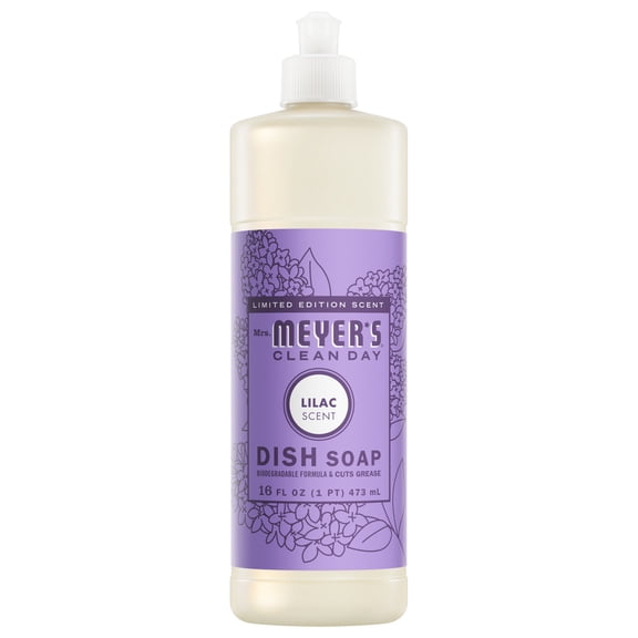Mrs. Meyer's Clean Day Liquid Dish Soap, Lilac Scent, 16 Fl Oz Bottle