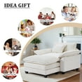thumbnail image 5 of Gexpusm 40" Chenille Accent Chair with Ottoman - Ultra-Comfy Single Sofa Chair for Living Room, Bedroom & Apartment, Beige, Ideal for Reading and Relaxing, 5 of 7