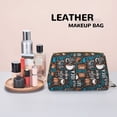 thumbnail image 4 of Bingfone Coffee Lover Print Print Leather Makeup Bag, Portable Hand-held Zipper Female Cosmetic Bag Toiletry Bag, Suitable for Home and Travel, 4 of 6