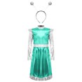 thumbnail image 3 of TiaoBug Kids Girls Alien Outerspace Dress-up Metallic Robot A Line Dress with Feeler Headband Mint Green 14, 3 of 7
