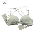 thumbnail image 1 of Sujetador sin costuras Wireless Thicken Sexy Hacer subir Underwear Lencería elástica transpirable, Verde, 75B Eigraketly AP001256-10B, 1 of 7