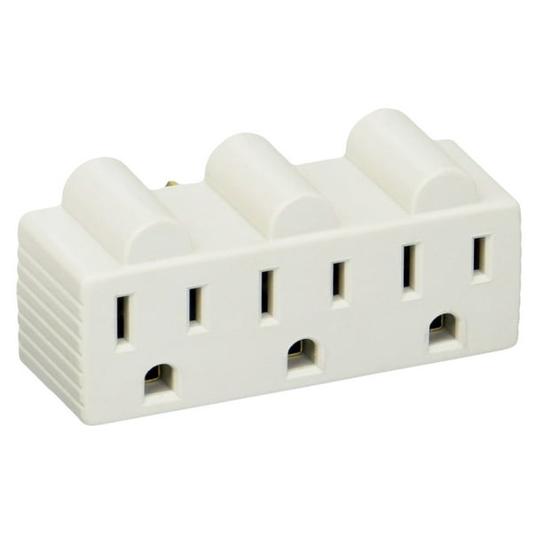 CMPLE 3Outlet Grounded AC Power Wall Adapter 3 Prong White