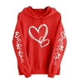 thumbnail image 2 of ICHUANYI Valentine Day Women's Hoodies Pullover Cute Heart Sweatshirts Long Sleeve Tops Hooded Sweatshirt, 2 of 5