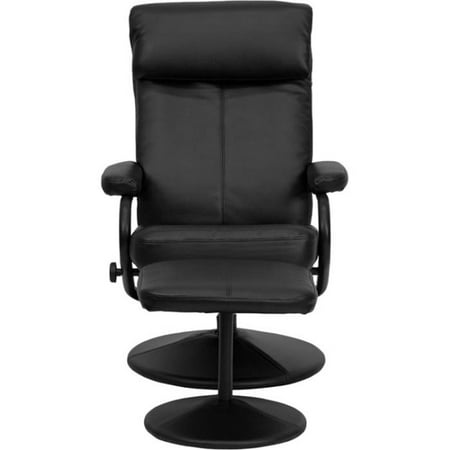 - Flash Furniture Contemporary Leather Recliner and Ottoman with Leather Wrapped Base, Multiple Colors