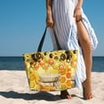 thumbnail image 6 of Pofeuu Honey Bee Print Beach Bag,Waterproof Sandproof Beach Tote Bag, Large Capacity Foldable Beach Bags for Women, 6 of 7