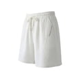 thumbnail image 6 of BUIGTTKLOP Cotton Linen Shorts for Women Drawstring High Waisted Lounge Shorts Straight Wide Leg Casual Shorts, 6 of 6