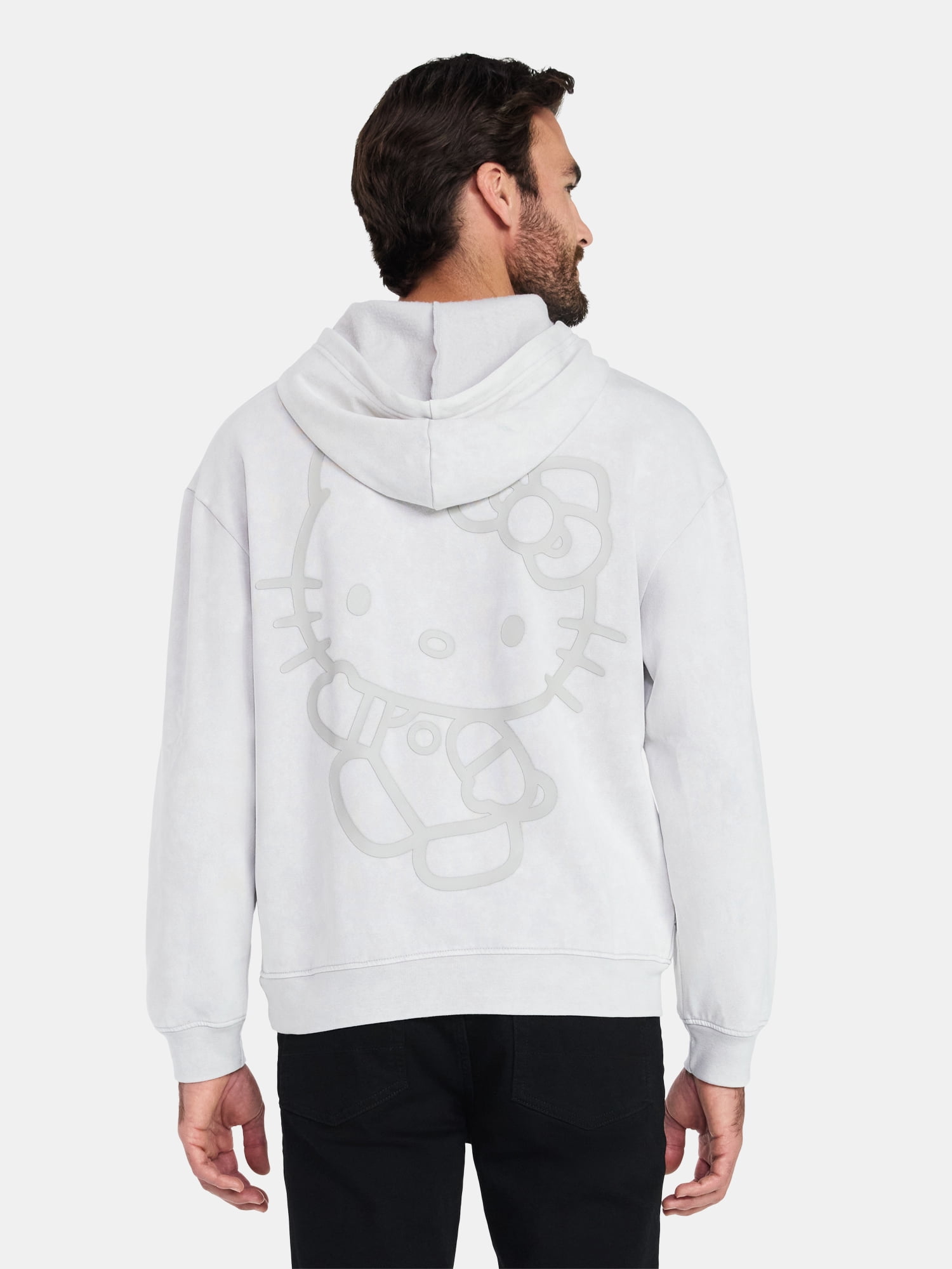 Hello Kitty, Men's & Big Men's Graphic Mineral Wash Hoodie, Sizes XS-5XL