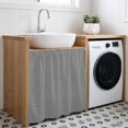 thumbnail image 2 of Dark Gray Color Cabinet Dishwasher Hidden Curtains, Privacy Closet Door Curtain, Abstract Woven Texture Vintage Minimalist Adhesive Dust Proof Under Sink Skirt for Bathroom Kitchen 35"x35", 2 of 8