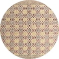 thumbnail image 1 of Ahgly Company Machine Washable Indoor Round Abstract Orange Salmon Pink Area Rugs, 8' Round, 1 of 7