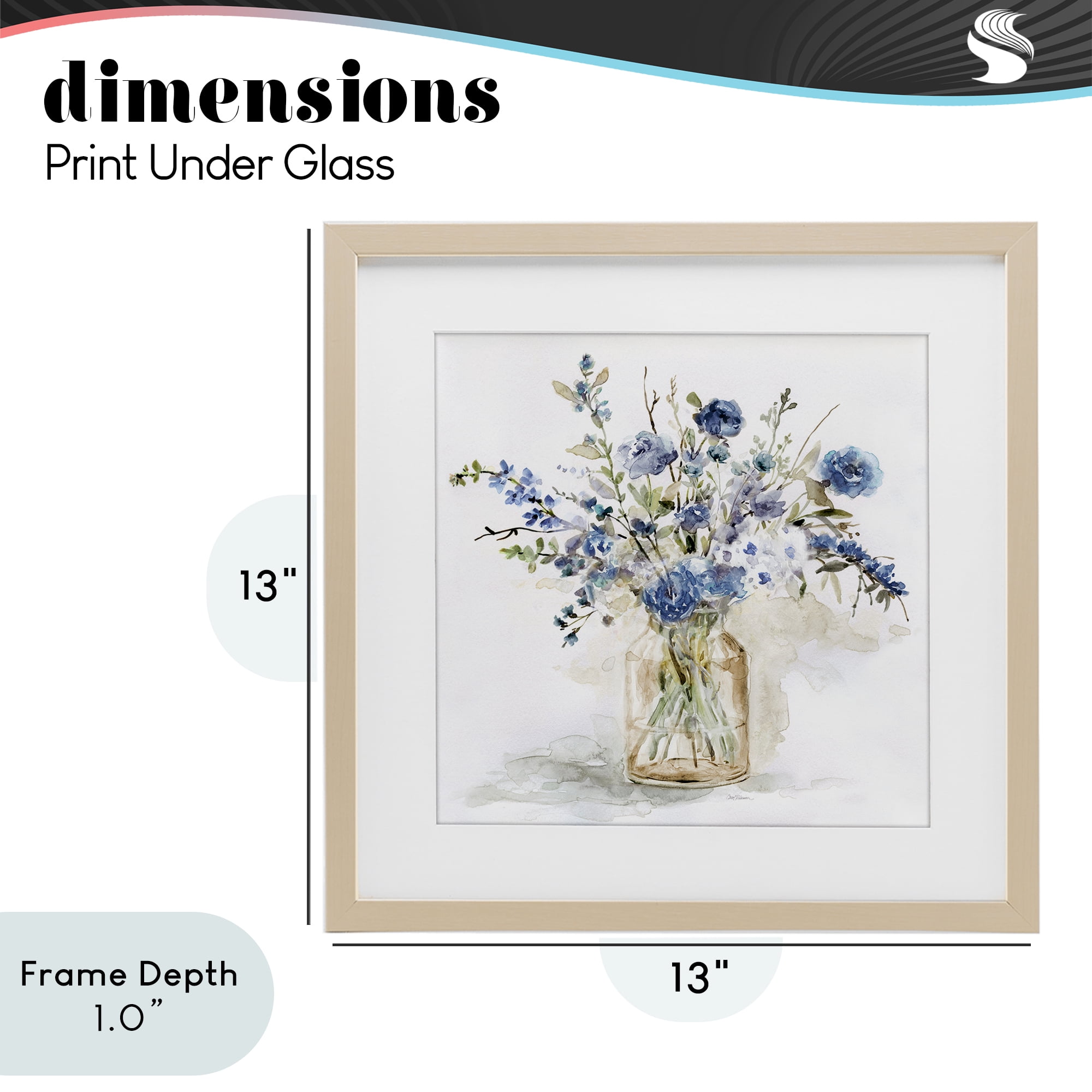 Stupell Industries Spring Floral Dollops Birch Framed Print Under Glass, design by Carol Robinson