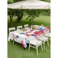 thumbnail image 5 of 60x120 Inch Outdoor Tablecloth with Umbrella Hole Zipper Rectangle Blooming Pink Floral Rectangular Tablecloths Outside Waterproof Pastoral Chic Flowers Hummingbird Patio Table Cover for Picnic Party, 5 of 8