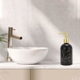 thumbnail image 2 of Unique Bargains 1 Pc Reusable Cylinder Marble Soap Dispenser 13.53oz Black, 2 of 6