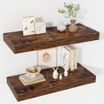 thumbnail image 4 of Floating Shelves  Deep Floating Shelf Wall Mounted  Wall Shelves  Rustic Deep Bookshelf  Extra Deeper &amp; Thicker Display Shelves for Bedroom  Living Room    Set of, 4 of 6