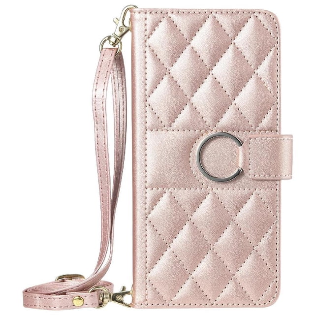 Funda tipo billetera GANGXUN para iPhone 12 Mini – Tapa abatible con correa para mujer