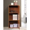 thumbnail image 3 of Hodedah 3 Shelf 3 Door Multi-Purpose Wooden Bookcase in Cherry Finish, 3 of 5