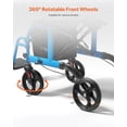 thumbnail image 5 of Andador con ruedas VEVOR 2 en 1, silla de ruedas plegable con capacidad de 136 kg, ligero, de aluminio, con ruedas y asa ajustable, color azul, 5 of 5