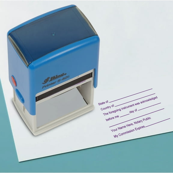 Printtoo Notary Stamp Self Inking Rubber Stamp Pre,Inked Office Stamp, Home Office Business Stationery, 41 x 24 mm, Violet