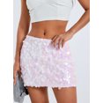 thumbnail image 3 of Cenuakty Women's Sparkle Sequin Skirt Glitter Mini Skirt Belly Dance Short Skirt Clubwear Festival Costume, 3 of 9