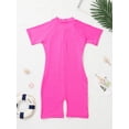 thumbnail image 5 of Sinleey Kids Boys' One Piece  Zipper Swimsuit Rash Guard Shirt Quick Dry Swimwear UPF50+ Rose Red 16, 5 of 7