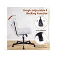 thumbnail image 3 of Qinaqin Criss-Cross Oficina Chair con Ruedas Ancho Seat Armless Moderno Swivel para en Casa o Makeup Vanity, 3 of 6