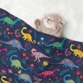 thumbnail image 2 of Yiaed Dinosaur Flowers Print Dog Blankets-Cat Blanket Washable for Couch Protection,Puppy Blanket, Soft Plush Reversible Throw Furniture Protector-Medium, 2 of 8