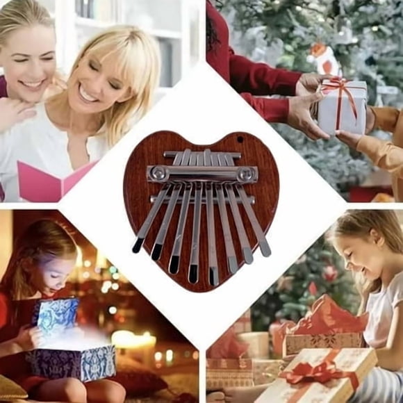 Piano à Pouce 8 Touches Instrument Malimba Jouet Karimba pour Enfants Adultes Accessoire Musical de Noël