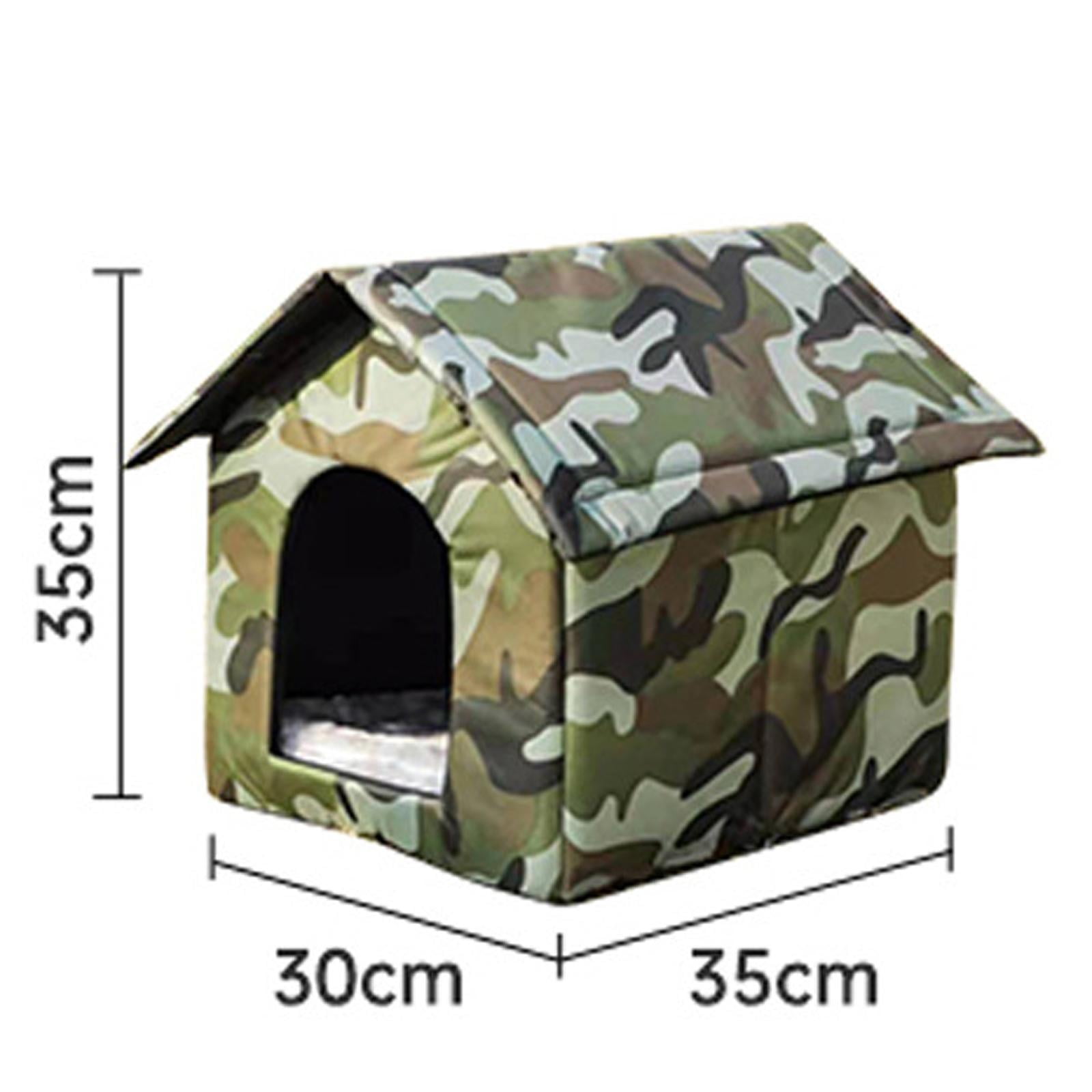Senya Outdoor Feral Cats House Waterproof Oxford Stray Cats Shelter Warm Pet Cave for Winter Small Animal Tent Bed for Feral Cats Dog Puppy Kennel, 35cmx30cmx35cm