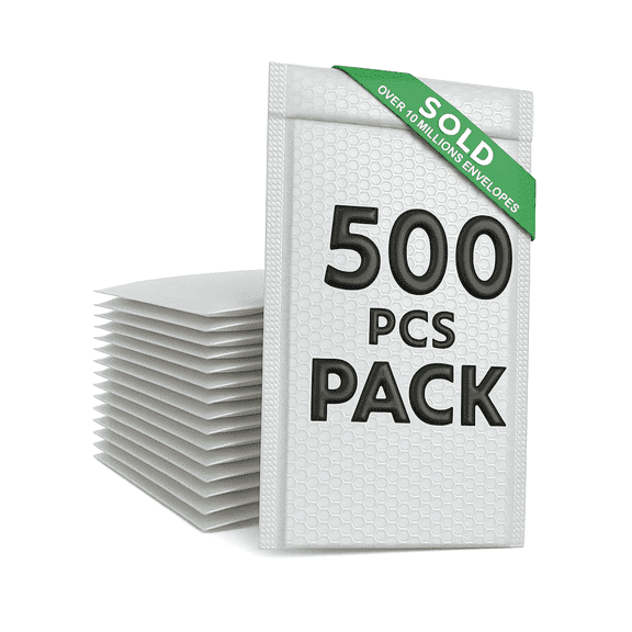 500 Pack White Bubble Mailers 6x10 Inch, Small Shipping Envelopes#0 Thick Bubble Padded Mailer Strong Adhesion Padded Envelopes for Mailing Jewelry,Makeup
