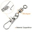thumbnail image 4 of Unique Bargains 33LBS Cuivre Fer Pêche Roulement Pivotant avec Snap Interlock, Noir 100 Pack, 4 of 5