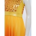 thumbnail image 6 of SiiRoh Girls Glittery Sequin Lyrical Praise Dance Dress Gradient Color Liturgical Worship Tunic Gold 10, 6 of 7