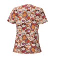 thumbnail image 3 of Uemuo Maneki-Neko Cats Drawing Women's Deep V-Neck Low Cut Tops - Casual Loose Fit with Stainless Steel Loop, Soft, Breathable, Perfect for Office, Travel, and Daily Wear-X-Large, 3 of 5
