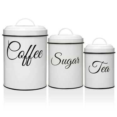 MegaChef Essential Kitchen Storage 3 Piece Sugar, Coffee and Tea ...