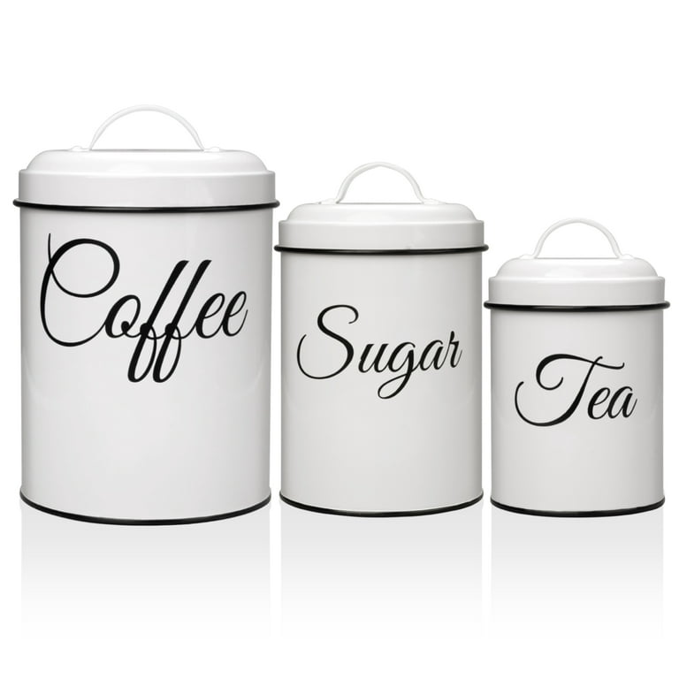 Mixpresso 3 Piece Set Of Airtight Plastic Canister With Bamboo Lid,  Canisters For Kitchen Counter, Coffee And Sugar Canister Set, Decorative  Sugar