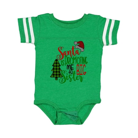 

Inktastic Santa is Promoting Me to Big Sister Green Plaid Tree Gift Baby Girl Bodysuit