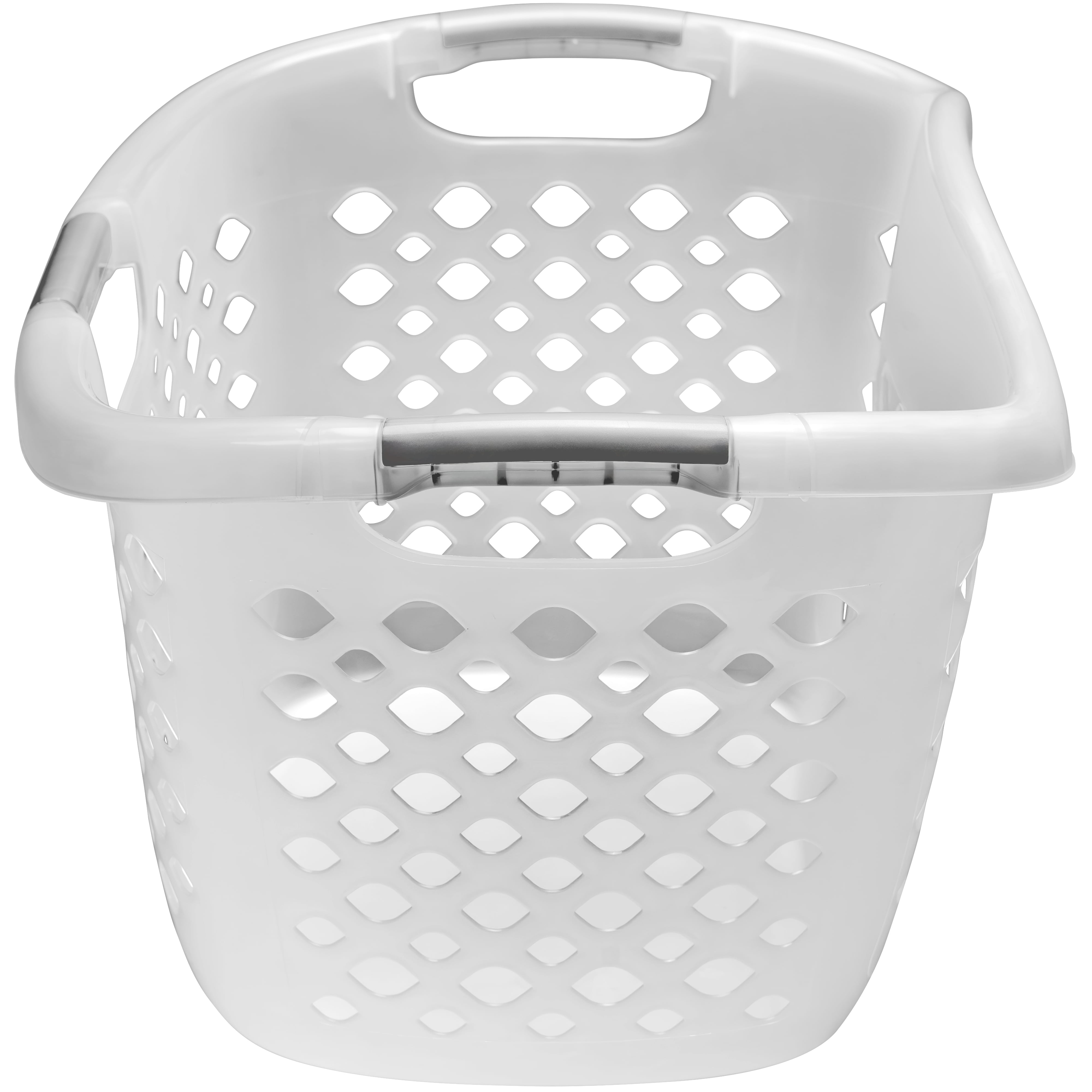 Home Logic 1.8 Bushel Hip Grip Plastic Laundry Basket, Clear, Adult / Tween
