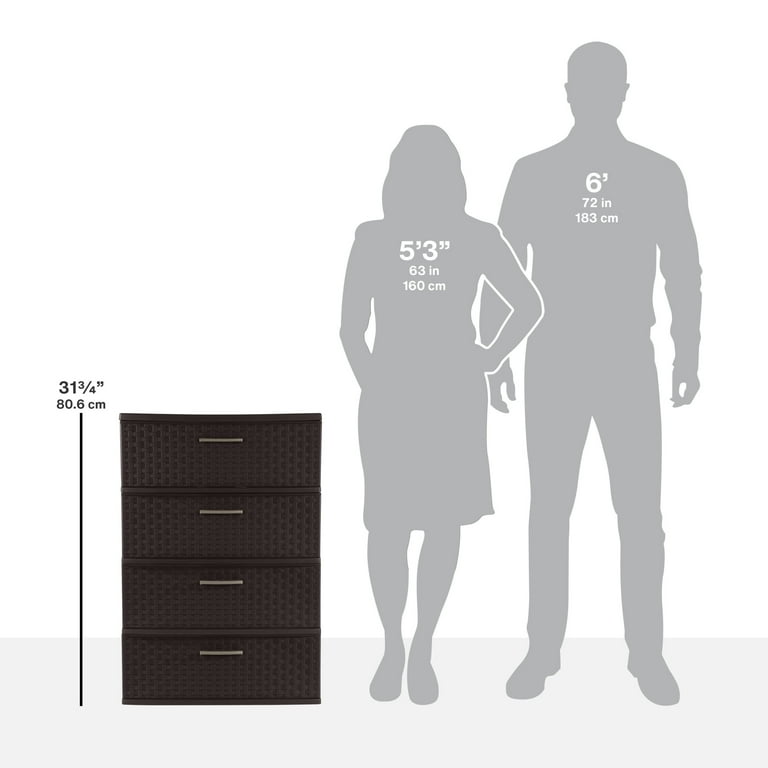 Free Shipping! Sterilite Plastic 4 Drawer Wide Weave Tower, Opaque