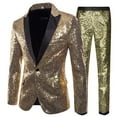 thumbnail image 5 of RUTAYY Men's Outfits Casual Long Sleeve Sequins Suit and Pants 2 Piece Performance Versatile Travel Sets, 5 of 5