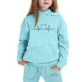 thumbnail image 3 of KAUOD Girls Fleece Sweatpants Set Cute Cotton Hoodies Joggers Pants Warm Outfits Kids Casual Hooded Sweatshirts with Pockets, 3 of 5