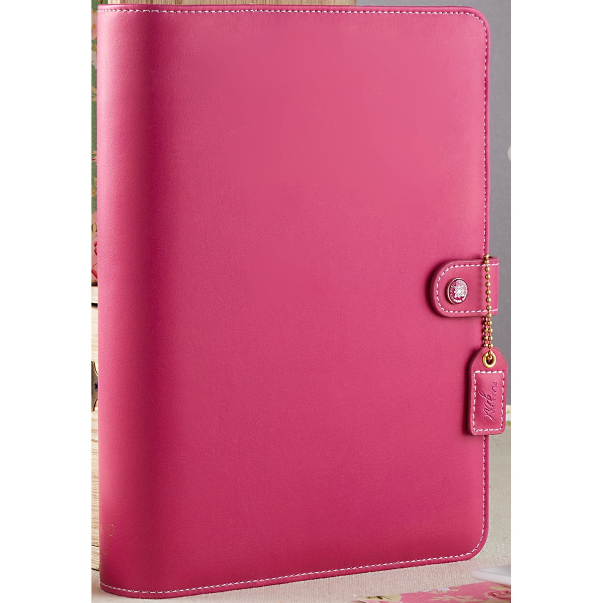 color crush a5 faux leather 6ring planner binder 7.5"x10"fuchsia