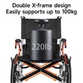 thumbnail image 5 of LETHIME Wheelchairs for Adults, Desk-Length Arms, 17.7”W Seat, 24.25-Ib Lightweight Foldable, Dual brake Design, Swing Away Footrests, Self-propelled Big 20-inch Rear Wheels Suitable for All Terrain, 5 of 8