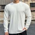 thumbnail image 3 of IYTR Mens Shirts Long Sleeve Shirts Running Fitness Sport Sweatshirts Fall Fashion Solid Color Casual Crewneck White XXL, 3 of 4