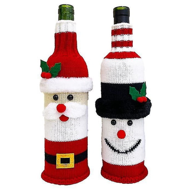 Funda para botella de vino navideña, decoración para fiestas en casa