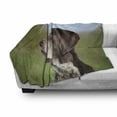 thumbnail image 3 of Hunting Soft Flannel Fleece Throw Blanket, German Short Haired Pointer in Wilderness Portrait Photograph Kurzhaar Pet Dog, Cozy Plush for Indoor and Outdoor Use, 60" x 80", Multicolor, by Ambesonne, 3 of 6