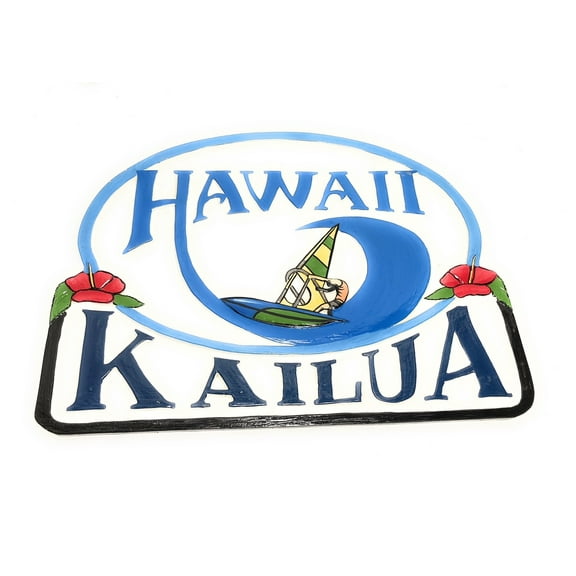 Kailua, Hawaii Windsurfing Sign 24" - Wall decor Accents | #ldr07