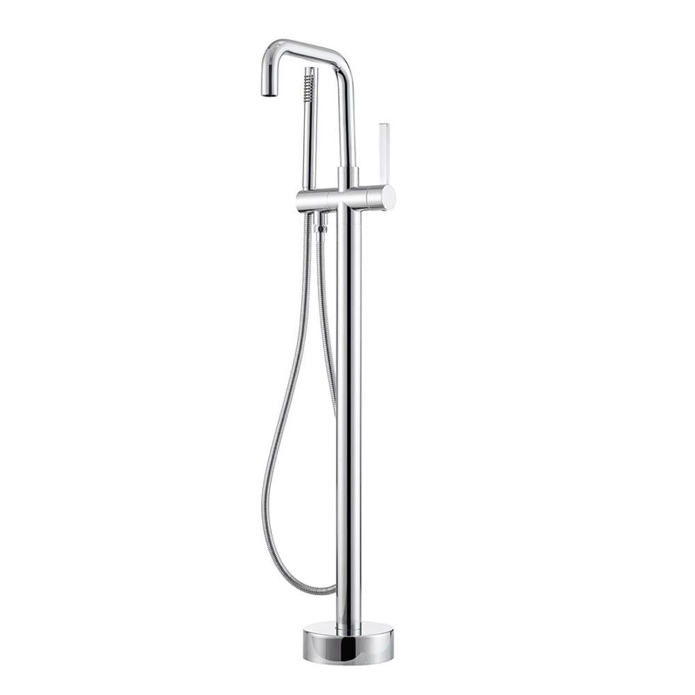 Vinnova 109215-BTF-PC Delara Freestanding Chrome Tub Faucet with Hand Shower, Polished Chrome