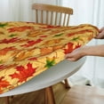 thumbnail image 5 of Autumn Leaves Fall Round Table Cover Waterproof Table Cloth Fitted Tablecloth Elastic Edged Fits Tables Up to 45"-50" Diameter, 5 of 6